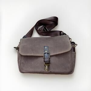 ONA The Bowery Camera Bag Canvas Leather Khaki Brown Shoulder Crossbody